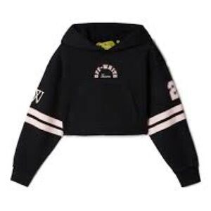 Off-White Kids Team 23 Logo Printed Cropped Sweatshirt and Shorts Set Black 4